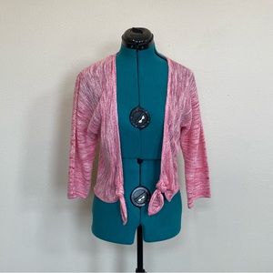 Jones New York Women's Red/White Woven Long Sleeve Sweater Size Petite L